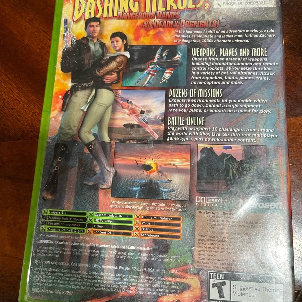 Xbox Crimson Skies Video Game‎